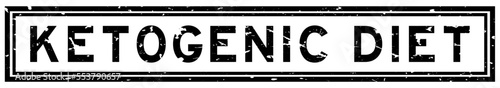 Grunge black ketogenic diet word square rubber seal stamp on white background