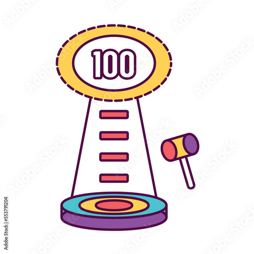Isolated amusement park strenght measure machine icon Vector