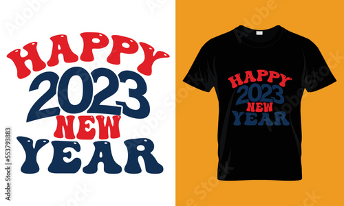 Happy 2023 New Year t shirt print Template 