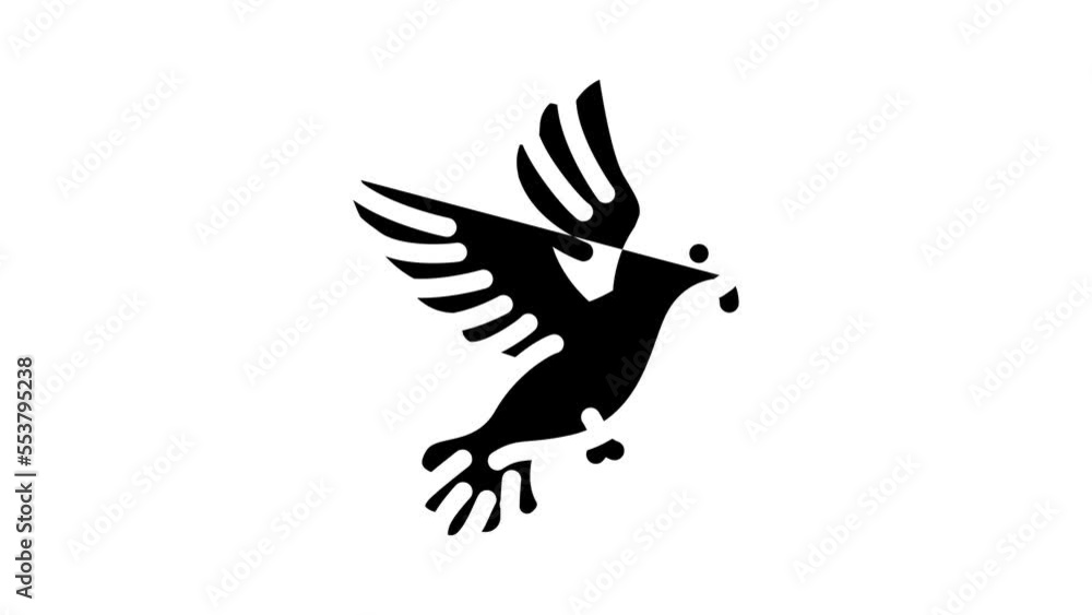 flying dove glyph icon animation flying dove glyph icon animation
