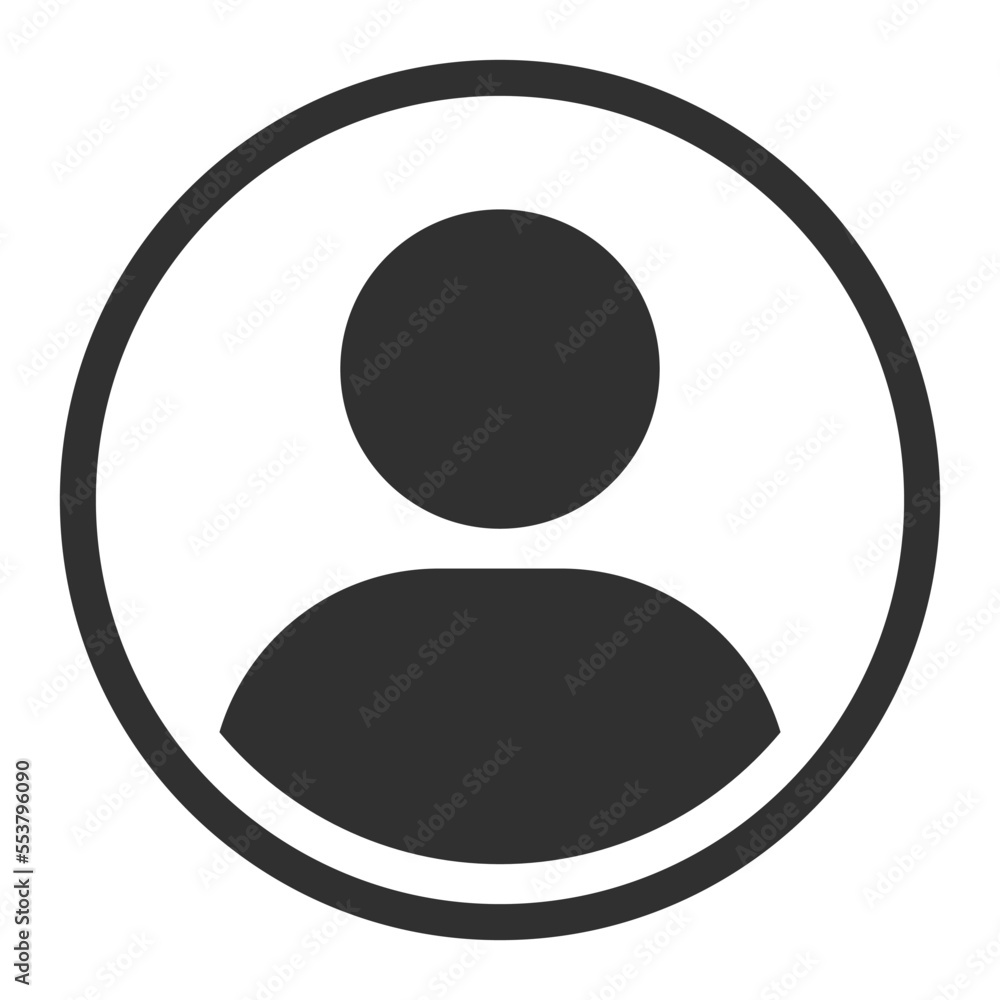black and white profile picture vector icon Stock Vector | Adobe Stock