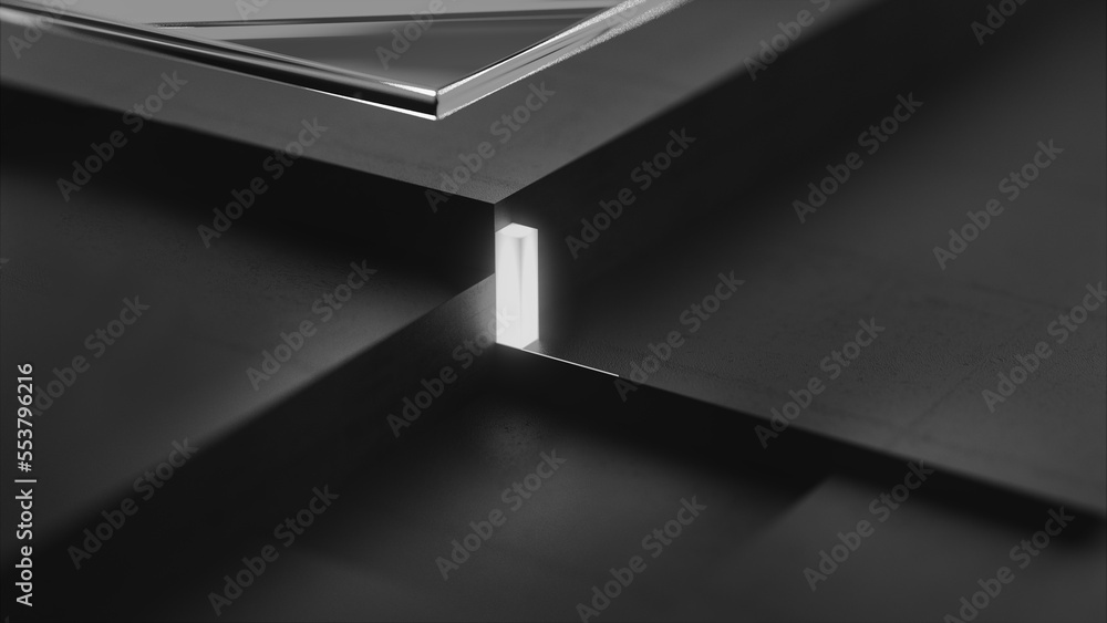 Fototapeta premium Abstract 3d cubes detail dark gray background 4k