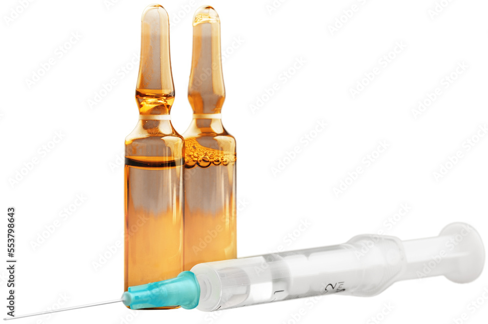 Vaccine bottle Covid - 19 Corona virus Vaccine injection and a medical syringe Vaccine bottle Covid - 19 Corona virus Vaccine injection and a medical syringe