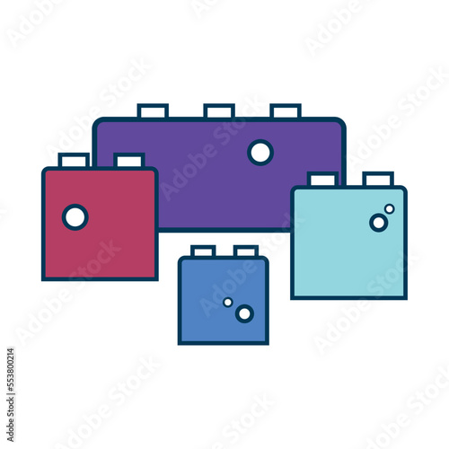 Isolated colored construction block toy icon Vector