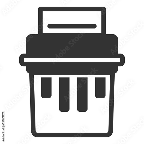 Paper shredder - icon, illustration on white background, glyph style