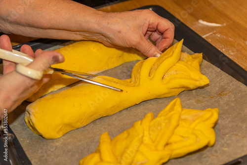 How to bake a traditional swedish saffron cake photo