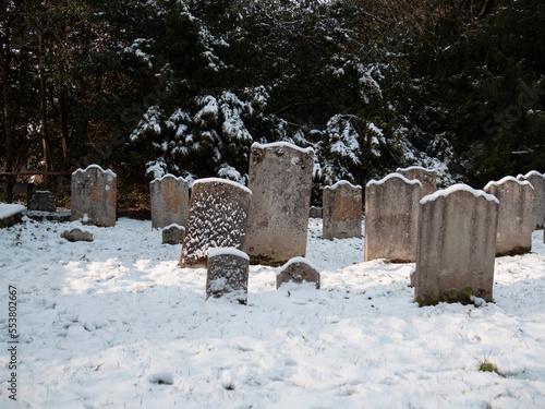 Gravestones in the Snow.