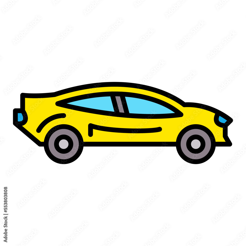 Sports Car Filled Line Icon