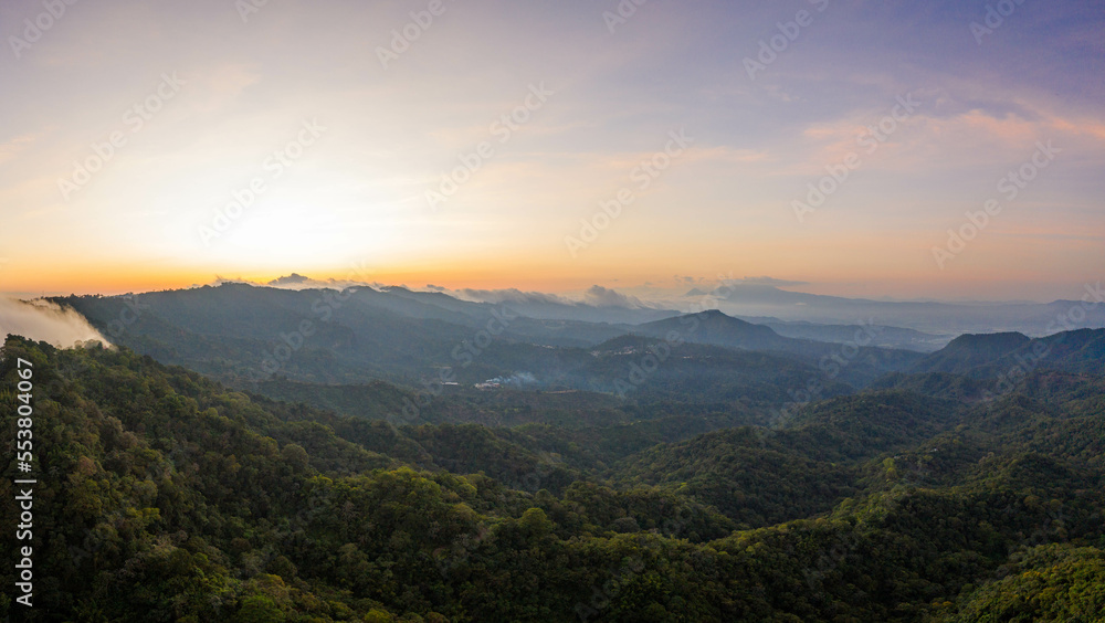 Panoramic view of El Salvador volcanoes