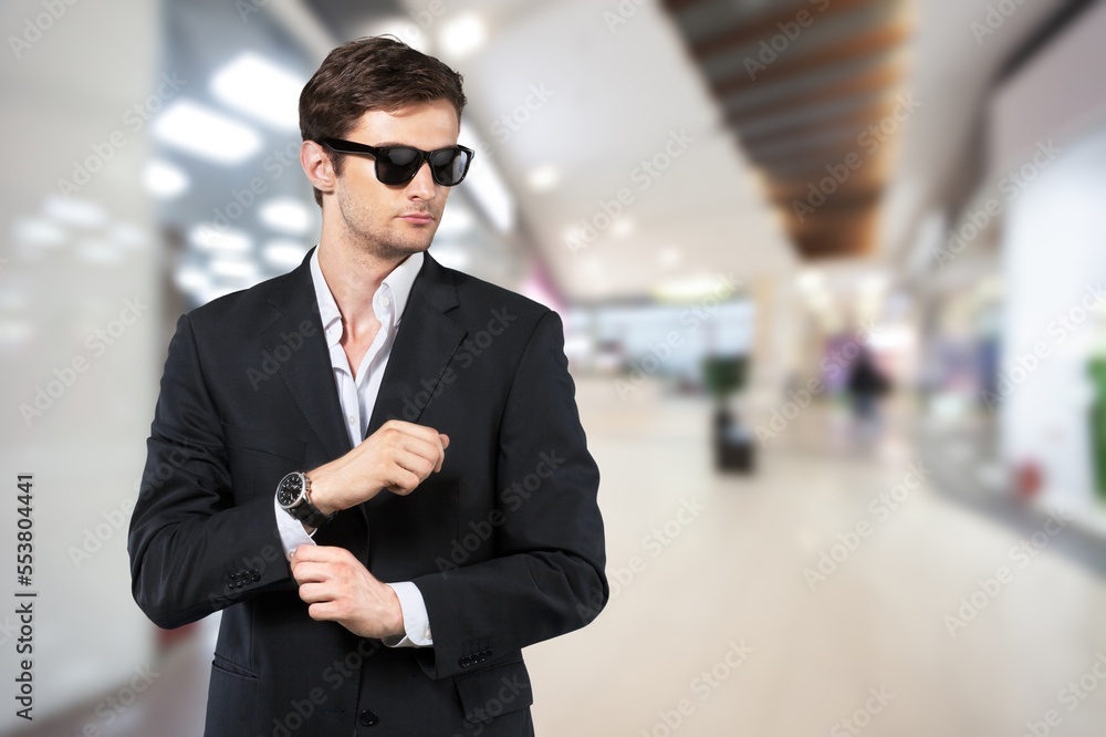 Young smart business man walking Young smart business man walking