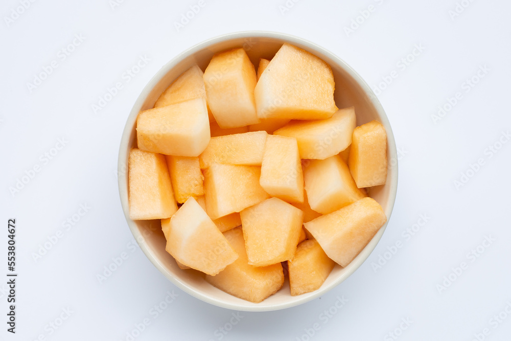 Cantaloupe melon isolated on white. Cantaloupe melon isolated on white.