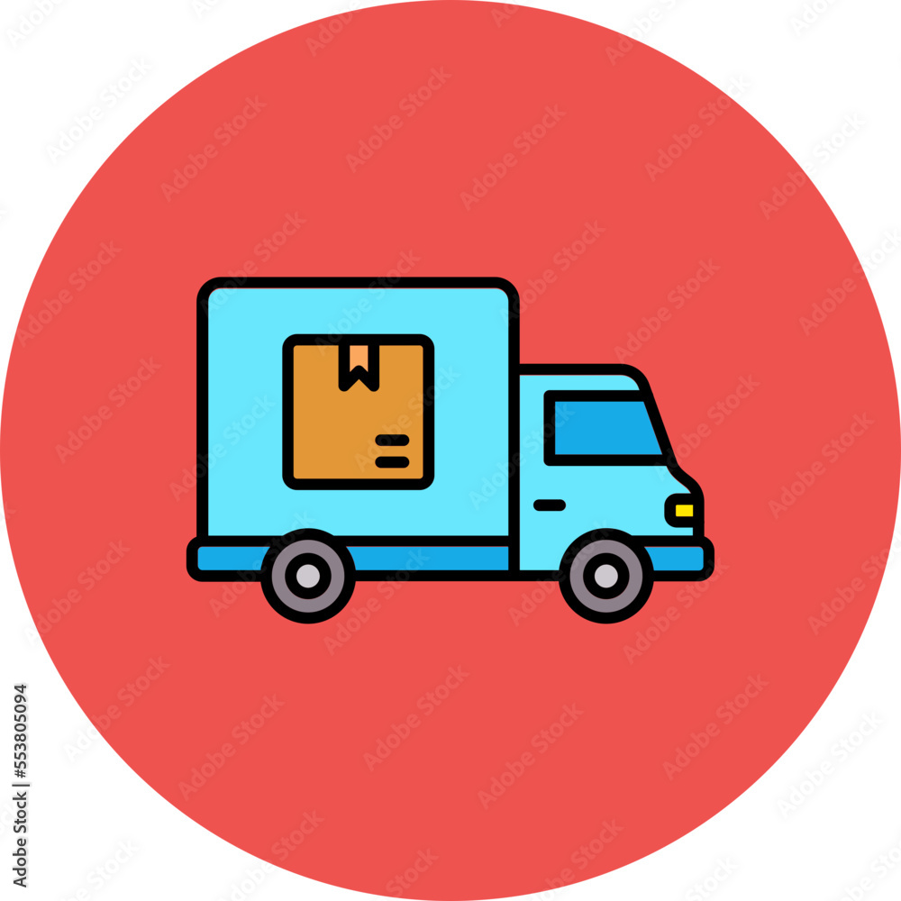 Delivery Truck Multicolor Circle Filled Line Icon Delivery Truck Multicolor Circle Filled Line Icon