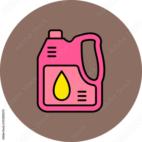 Oil Canister Multicolor Circle Filled Line Icon