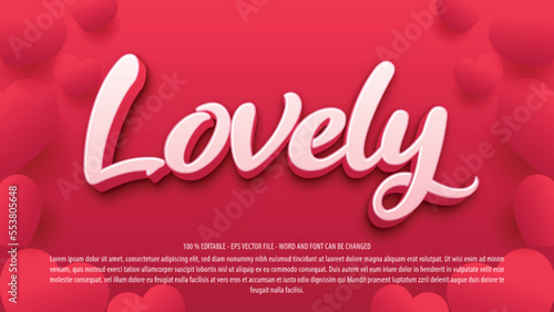 Editable text effect lovely valentines day