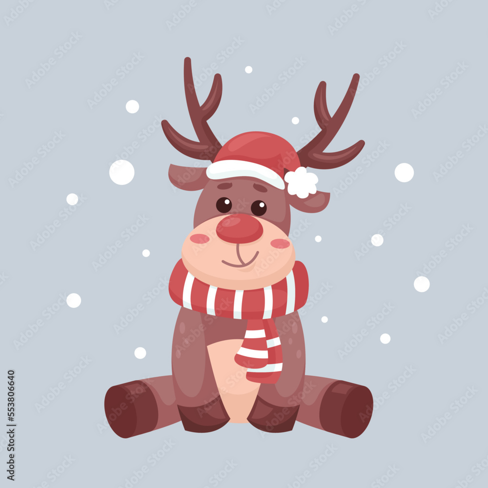 Cute reindeer vector character Christmas illustration Cute reindeer vector character Christmas illustration