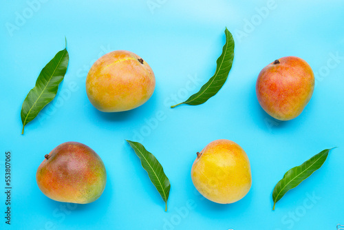Tropical fruit, Mango on white background.