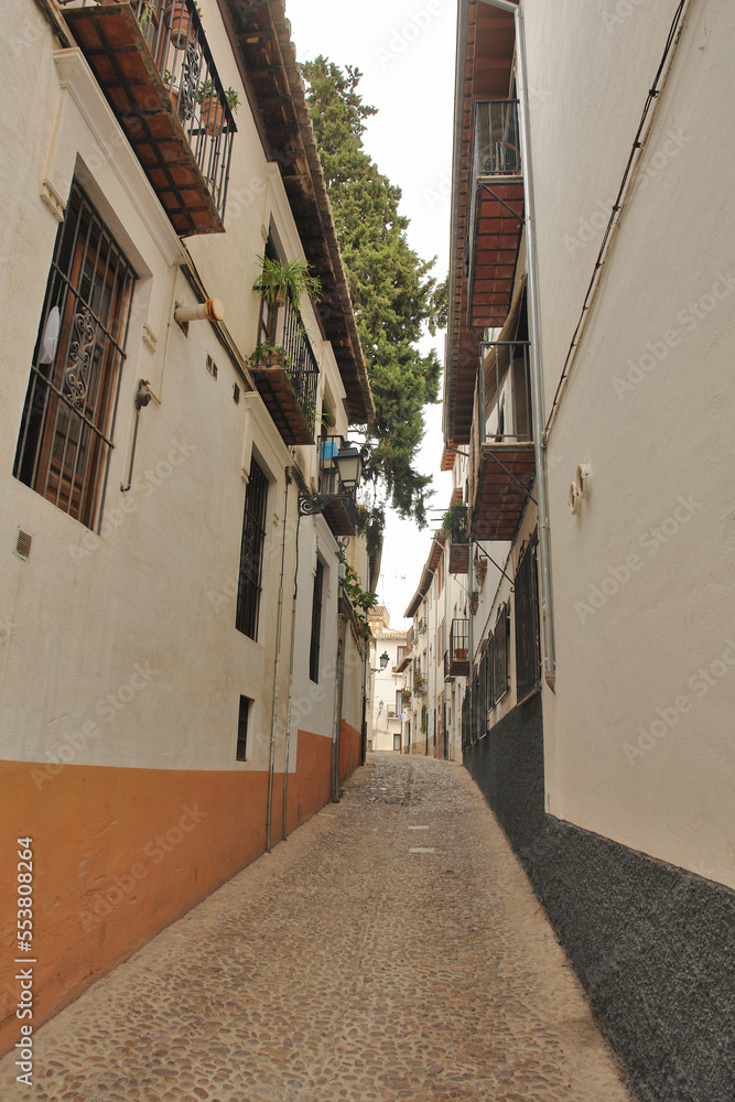 Streets of the old town of Granada, Spain
