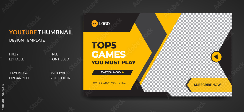 Youtube thumbnail and web banner template Youtube thumbnail and web banner template