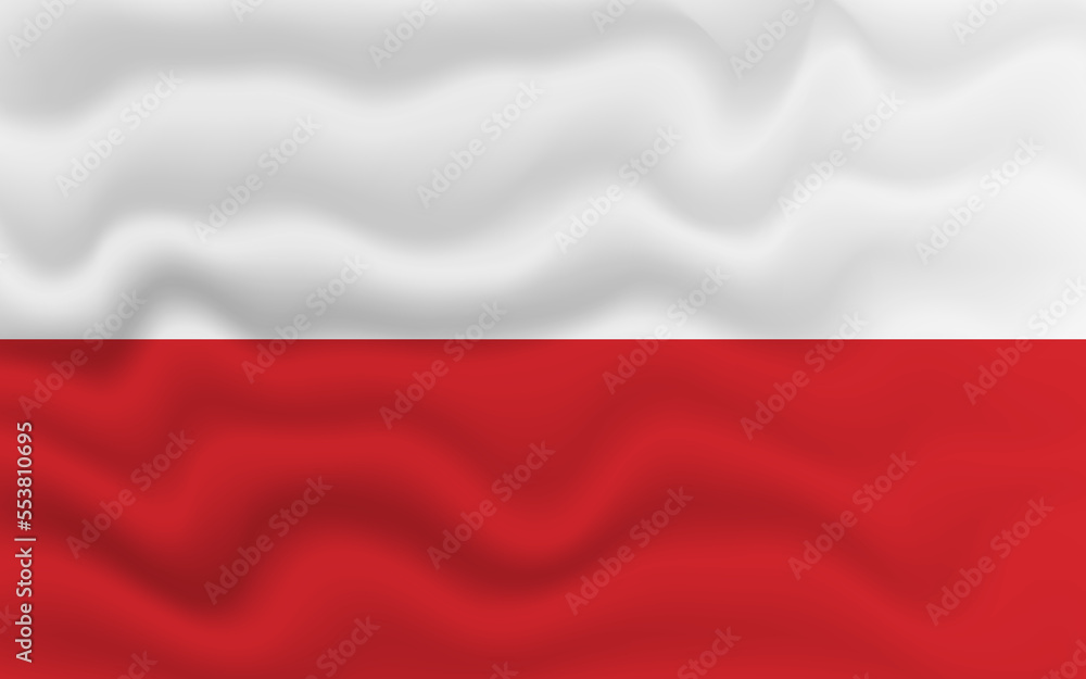 Wavy flag of Poland. Flag of Poland with a wavy effect. vector illustration Wavy flag of Poland. Flag of Poland with a wavy effect. vector illustration