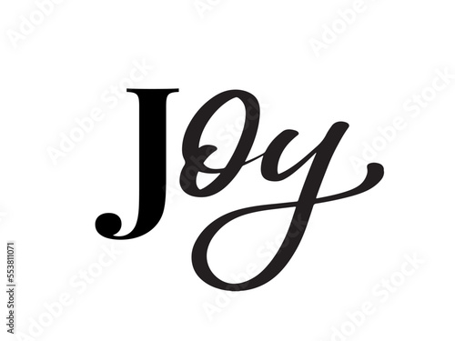 Joy text vector written with an elegant typography.