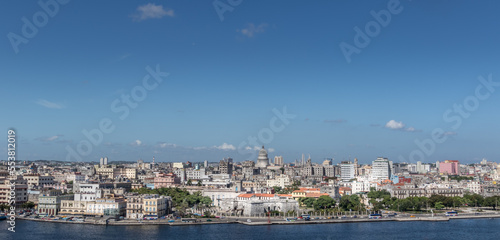 Panoramic view of the bay of Havana in Cuba