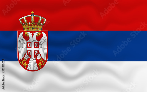 Wavy flag of Serbia. Flag of Serbia with a wavy effect. vector illustration