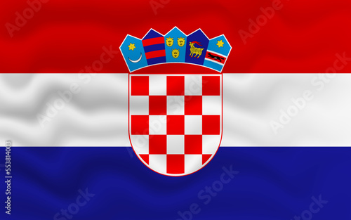 Wavy flag of Croatia. Flag of Croatia with a wavy effect. vector illustration