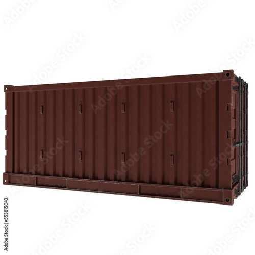 Cargo container isolated on white