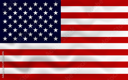 Wavy flag of United States. Flag of United States with a wavy effect. vector illustration