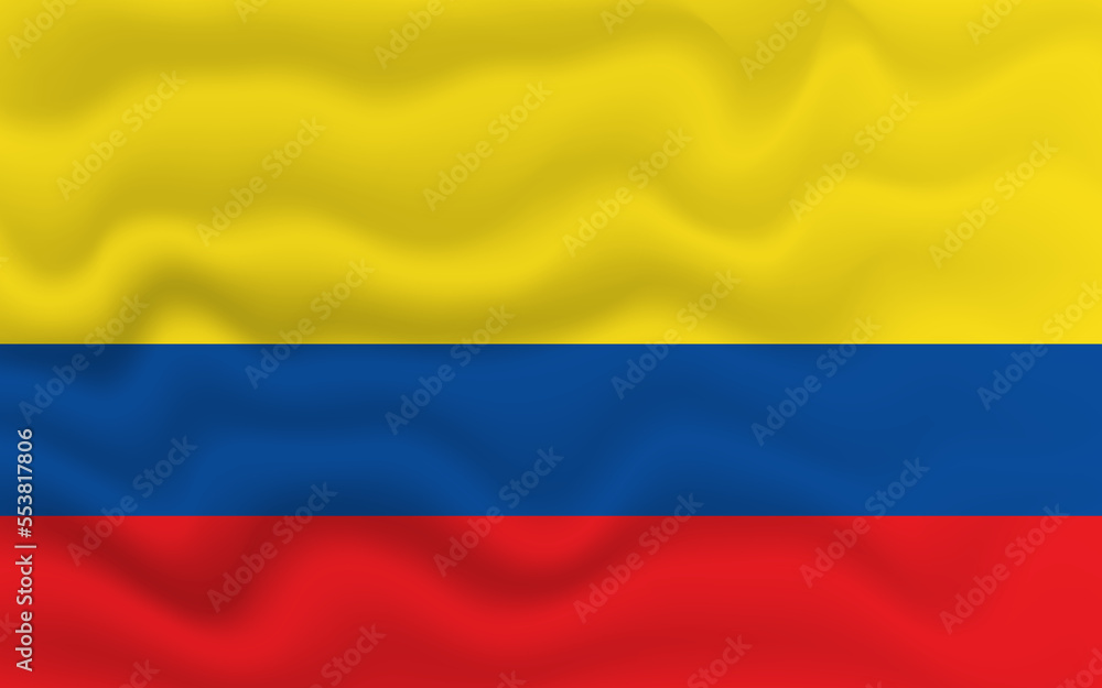 Naklejka premium Wavy flag of Ecuador. Flag of Ecuador with a wavy effect. vector illustration