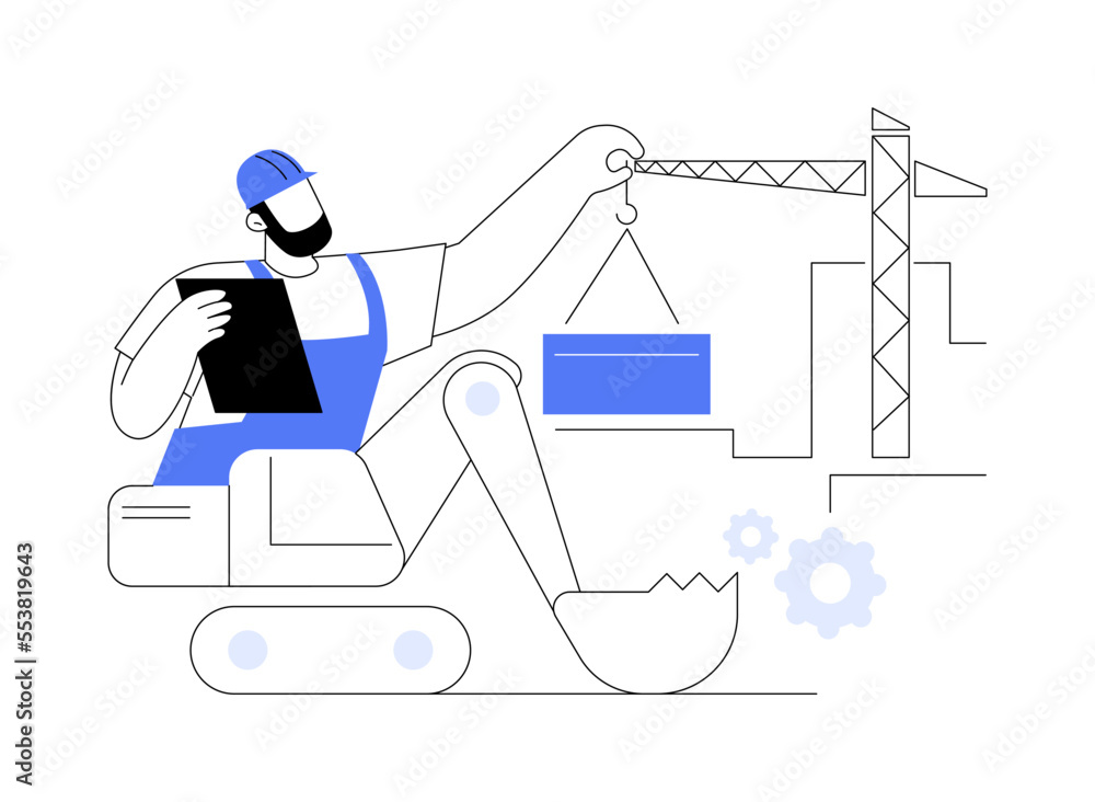 Modern construction machinery abstract concept vector illustration. Modern construction machinery abstract concept vector illustration.