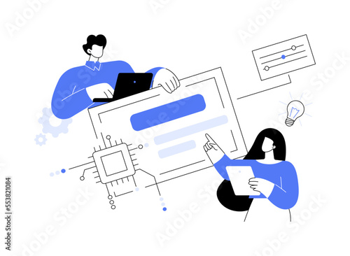 Naming and taglines abstract concept vector illustration.