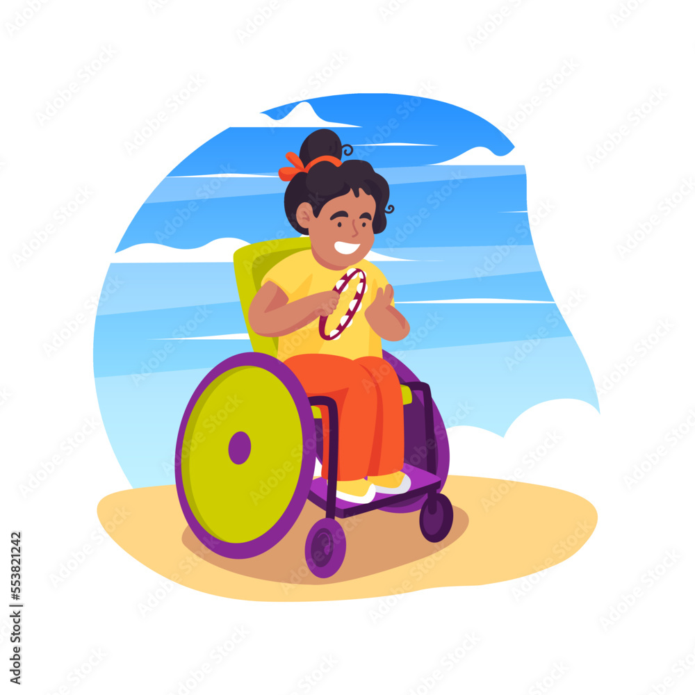 Naklejka premium Playing toy instruments isolated cartoon vector illustration.