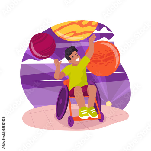 Visiting a museum isolated cartoon vector illustration.