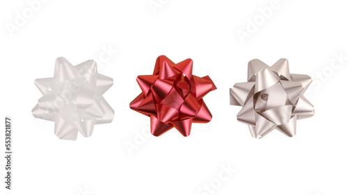 Three foil decorative bows,...