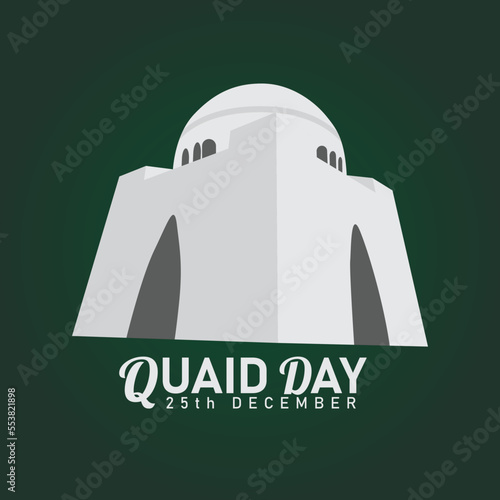 Quaid Day poster. Quaid-e-Azam birthday celebration poster. 25th of December poster for social media