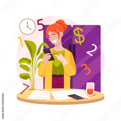 Homeschool budget isolated cartoon vector illustration.
