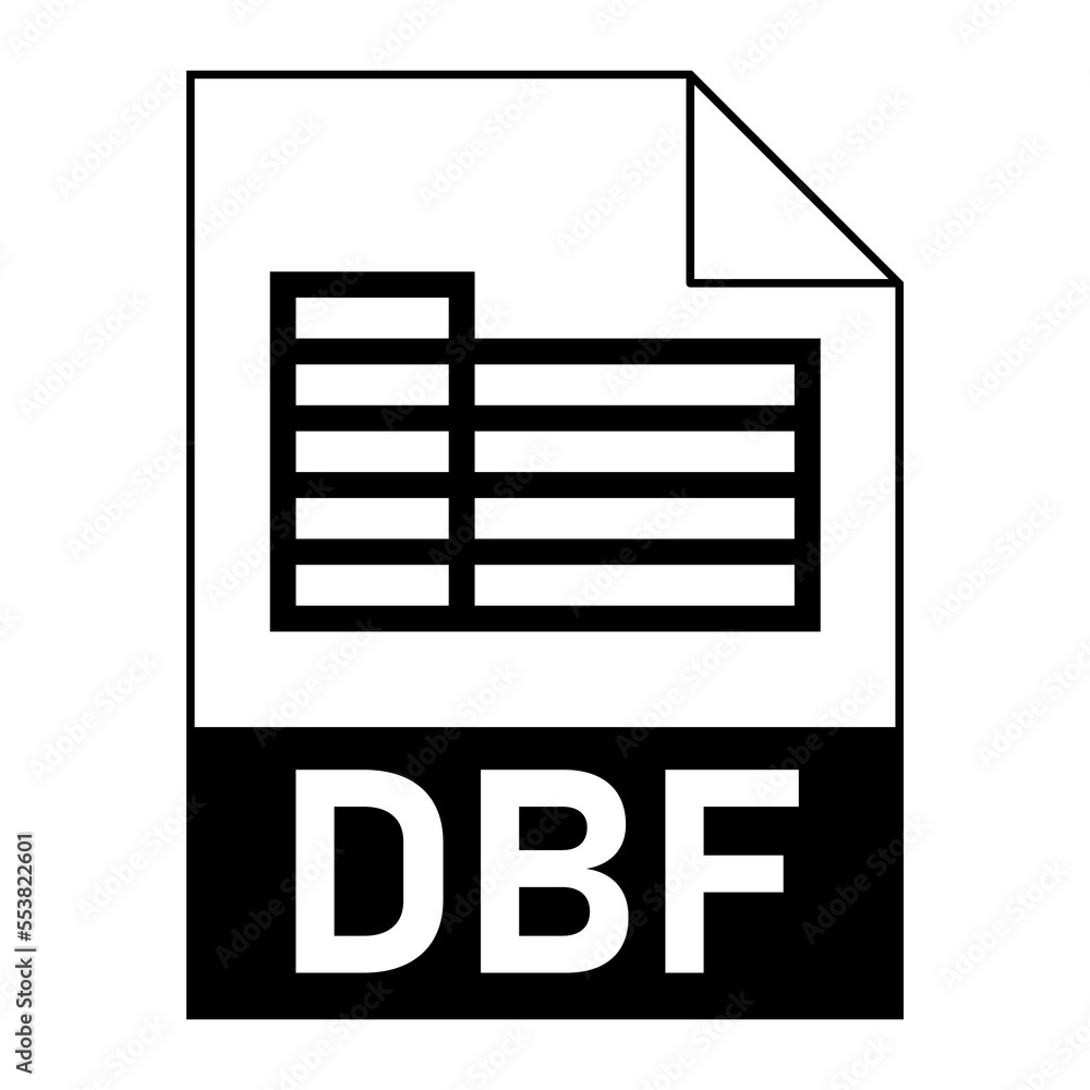 Modern flat design of DBF file icon for web Modern flat design of DBF file icon for web