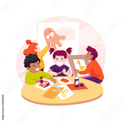 Independent learning isolated cartoon vector illustration.