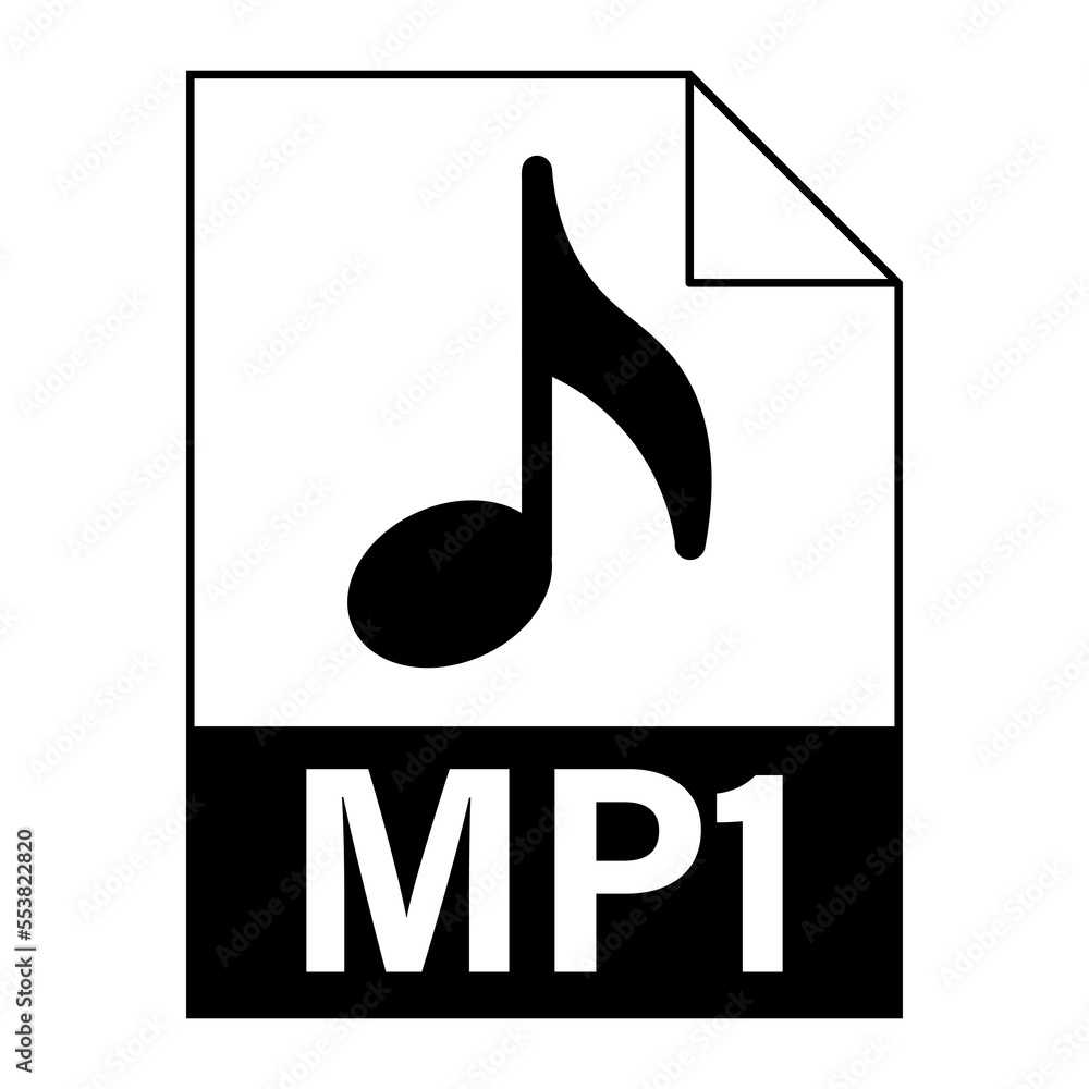 Modern flat design of MP1 file icon for web Modern flat design of MP1 file icon for web