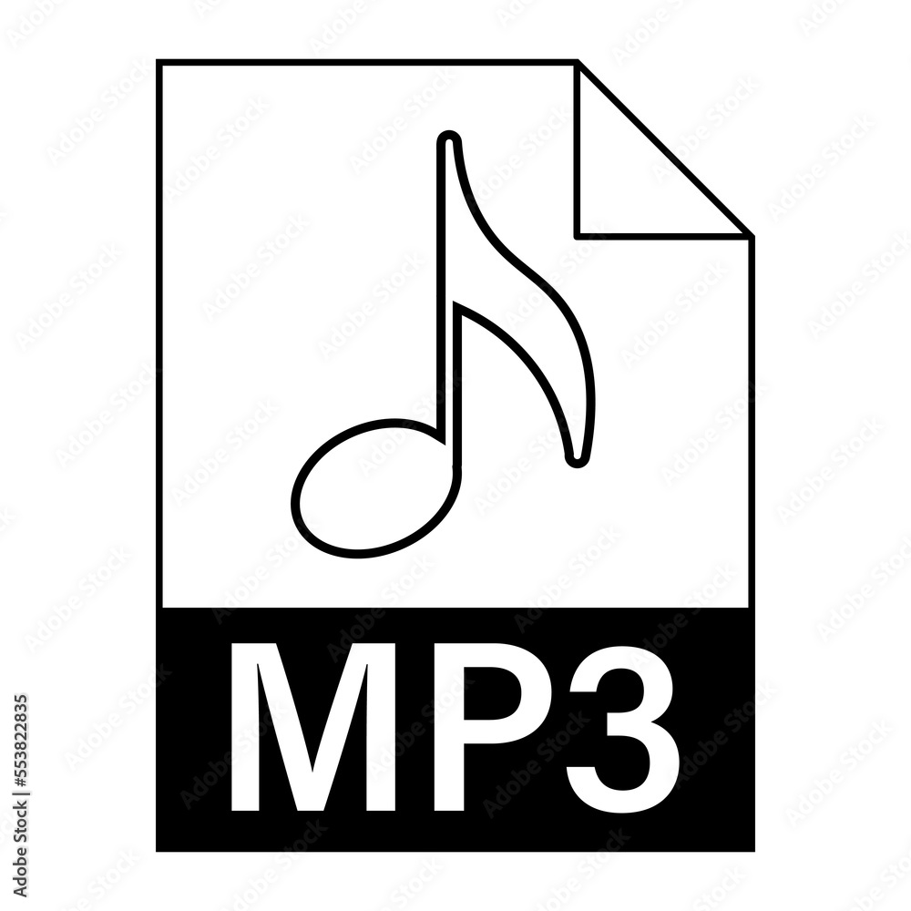 Modern flat design of MP3 file icon for web Modern flat design of MP3 file icon for web