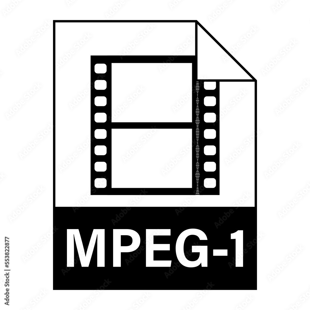 Obraz premium Modern flat design of MPEG-1 illustration file icon for web