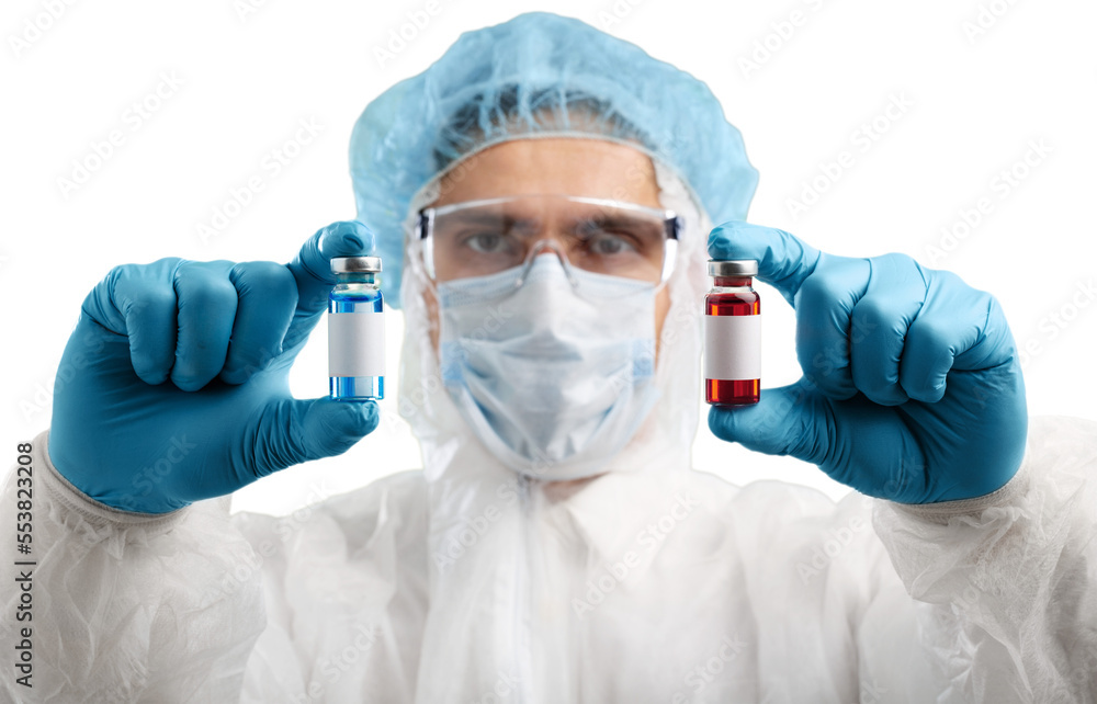 Doctor hand holds a Coronavirus vaccine jointly developed, immunization and treatment of Coronavirus Doctor hand holds a Coronavirus vaccine jointly developed, immunization and treatment of Coronavirus