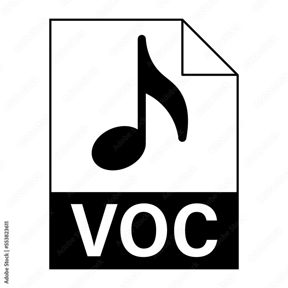 Modern flat design of VOC file icon for web Modern flat design of VOC file icon for web