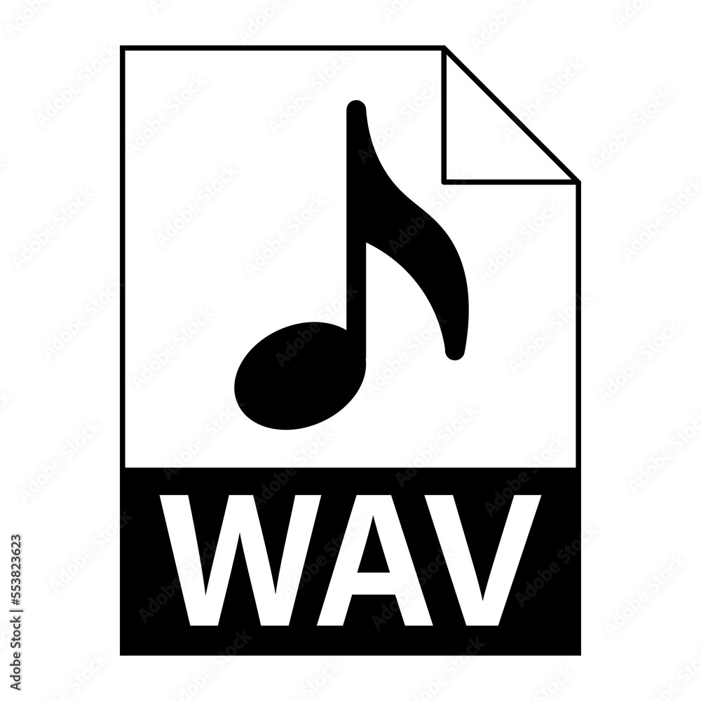 Modern flat design of WAV file icon for web Modern flat design of WAV file icon for web
