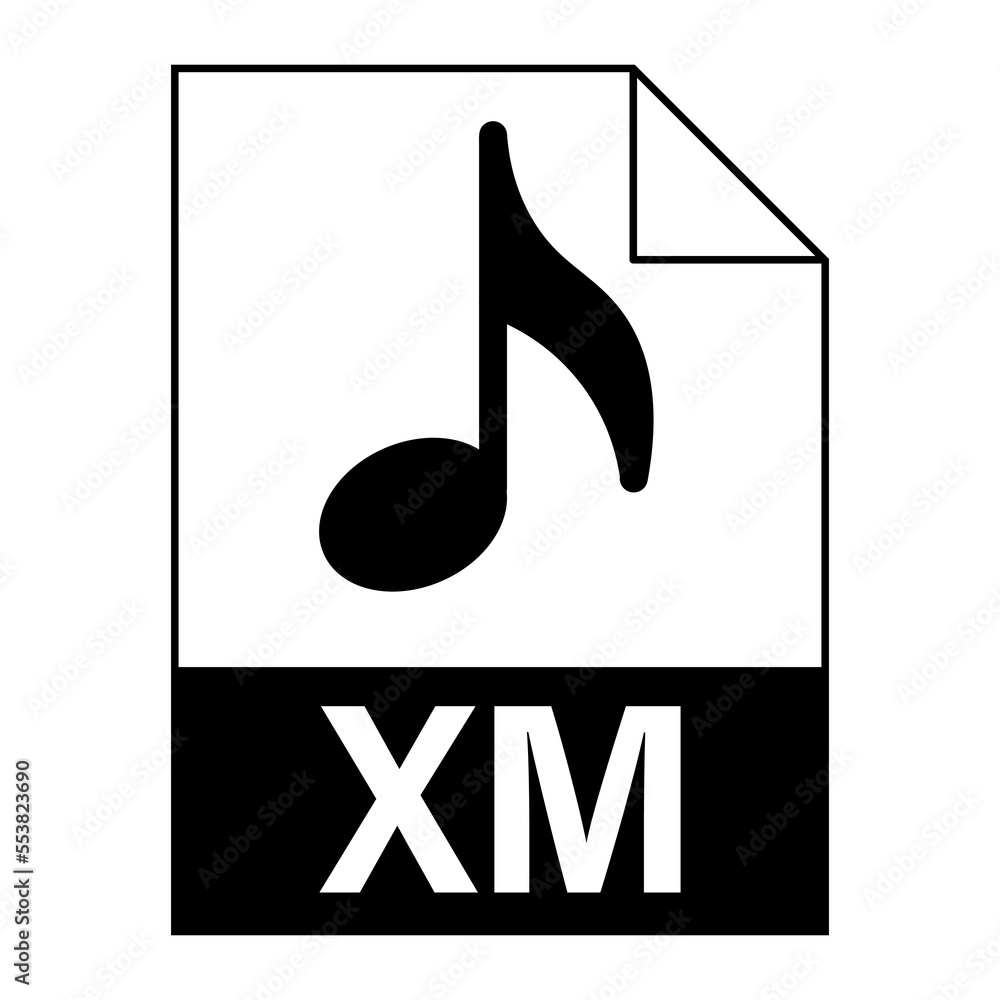 Modern flat design of XM file icon for web