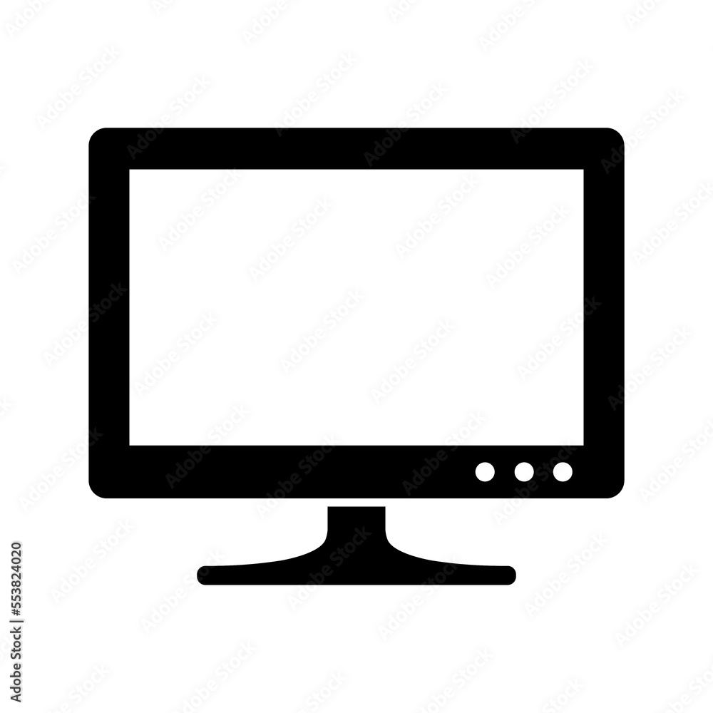 Simple illustration of monitor Personal computer component icon Simple illustration of monitor Personal computer component icon
