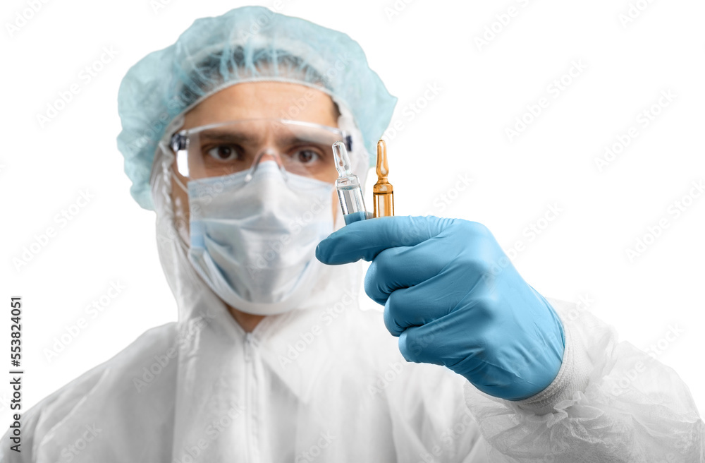 Doctor hand holds a Coronavirus vaccine jointly developed, immunization and treatment of Coronavirus Doctor hand holds a Coronavirus vaccine jointly developed, immunization and treatment of Coronavirus