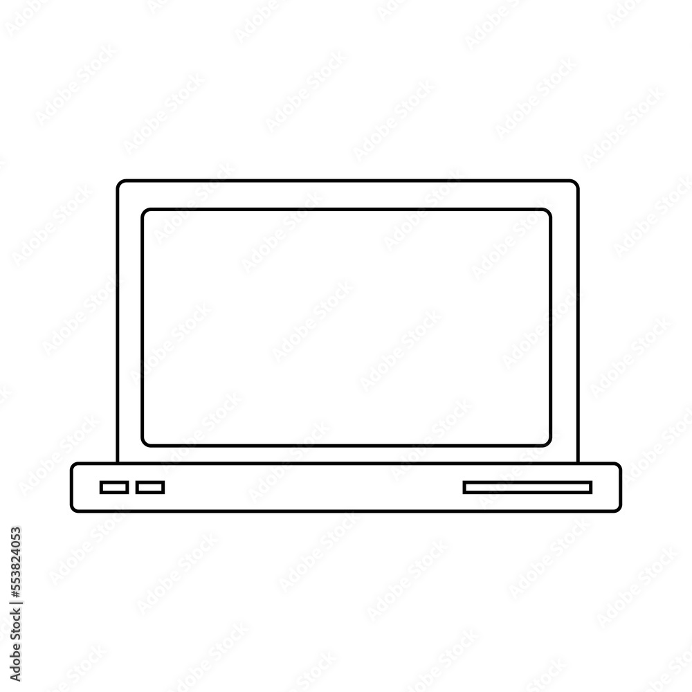 Simple illustration of notebook or laptop Personal computer icon Simple illustration of notebook or laptop Personal computer icon