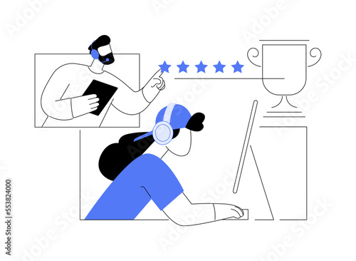 Esports player training abstract concept vector illustration.